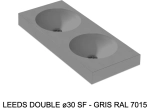 Plan vasque double lavabo circulaire ⦰ 30 cm sur mesure Largeur 100 à 201 x P 40 à 51 cm Finition lisse 10 couleurs au choix, Anti bactérien Résine Akrytan® Livraison Offerte.